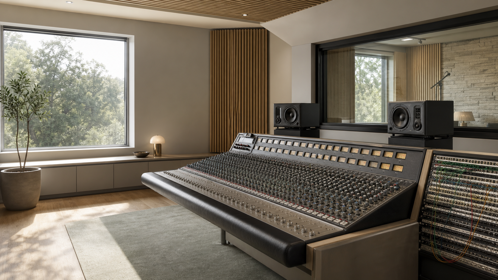 Professional sound engineering control room